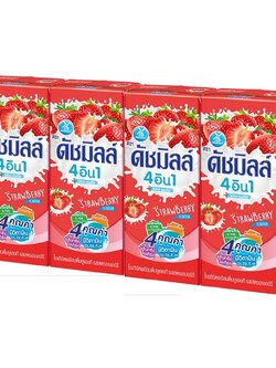 8851717049019 180ML ดัชมิลล์ ยูเอชที 4in1 สตอเบอร์รี่/แดง(แพค*4)