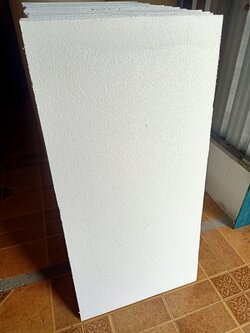 EPS FOAM,โฟมไม่ลามไฟ,โฟมกันร้อนหลังคา ขนาด 60x120 cm หนา 1" บรรจุ 10 แผ่น/แพ็ค (ราคา65บาท/แผ่น)