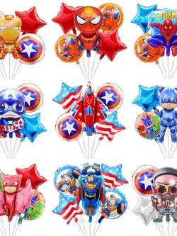 ลูกโป่ง ลายการ์ตูน ซุปเปอร์ฮีโร่ งานวันเกิด งานปาร์ตี้ 5 ชิ้น / 1เเพ็ค