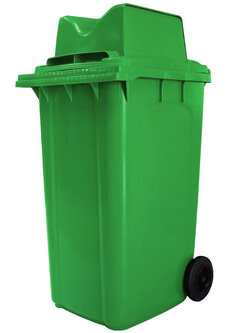 ถังขยะพลาสติก มีล้อเลื่อน ฝา2ช่องทิ้ง ขนาด 240 ลิตร