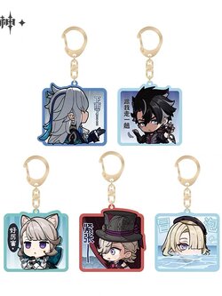 【原神官方】Q版表情包系列亚克力挂件 枫丹廷 Genshin (พวงกุญแจอะคริลิค)