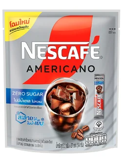 8850125093768 เนสกาแฟ อเมริกาโน่ ไม่มีน้ำตาล 2g แพค27ซอง