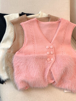 เสื้อไหมพรม สีชมพู รหัส A304