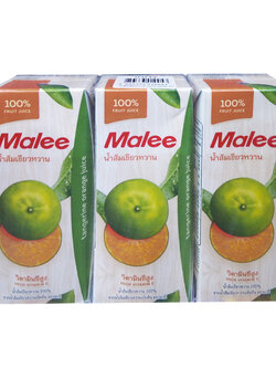 8853333010053 น้ำส้มเขียวหวาน 100%ตรามาลี 200มล.แพค