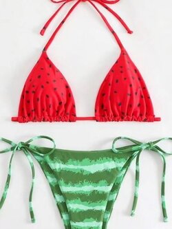 บิกินี่ ชุดว่ายน้ำ แตงโม เซท 2 ชิ้น SW046