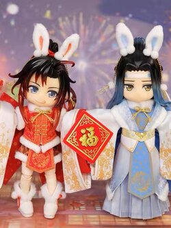 惊蛰×Arisla原创，【玉兔迎春】兔年 ob11 cloth doll