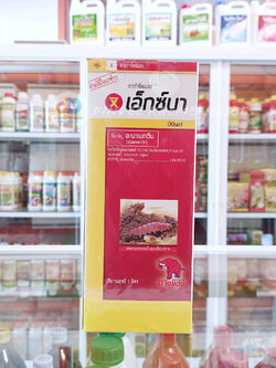 เอ็กซ์บา (น้ำใส)(อะบาเม็กติน) ช้างแดง 1ลิตร สารกำจัดแมลงศัตรูพืชหนอนเจาะผลในมะเขือเปราะ ขนาด 1 ลิตร