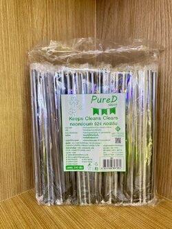 8858805211143 หลอดปลายช้อนสีน้ำตาล 8มม.*23ซม.100เส้น