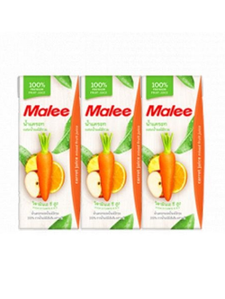 8853333010084 น้ำแครอทผสมน้ำผลไม้รวม 100%ตรามาลี 200มล.แพค