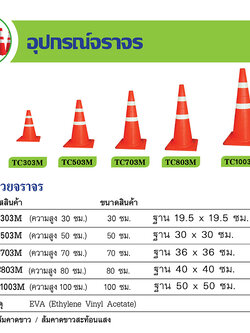 กรวยจราจร ความสูง 50 ซม.
