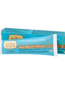 8857123060051 ยาสีฟันเทพไทยสมุนไพร สูตรดั้งเดิม/ฟ้า 30g