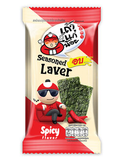 8858702425230 เถ้าแก่น้อย สาหร่ายอบปรุงรส รสชาติเผ็ด 4ก.