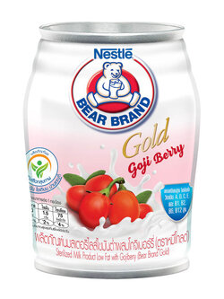 8858705606605 นมสเตอริไลส์ไขมันต่ำ ตราหมี ผสมโกจิเบอร์รี่ 140 มล.