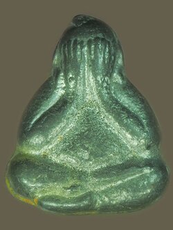 A5678 พระปิดตา หลังโค๊ต ถ หลวงพ่อถม วัดเชิงท่า ลพบุรี ยุคแรกๆ เนื้อชินตะกั่ว 6