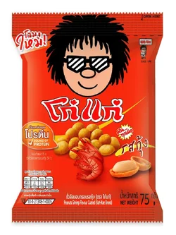 8852023664194 ถั่วลิสงอบกรอบ โก๋แก่ รสกุ้ง 75 กรัม