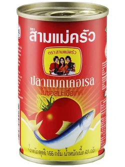 8850153563059 สามแม่ครัว ปลาแมคเคอเรลในซอส ขนาด 155 กรัม