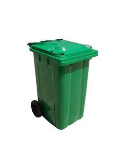 ถังขยะพลาสติก มีล้อเลื่อน2ล้อ ฝาเรียบ 240 ลิตร