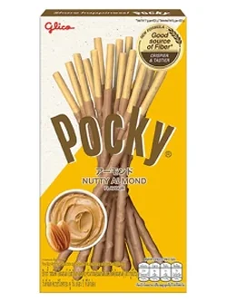 8851019010045 ขนมบิสกิตอบกรอบแท่ง ป๊อกกี้ เครือบรสนัตตี้ อัลมอนต์