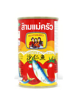 8850153333058 สามแม่ครัว ปลาซาร์ดีนในซอสมะเขือเทศ 93ก. (ฝาดึง )