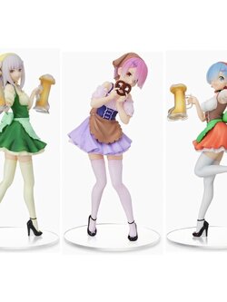 [ Figure แท้ ] Re:Zero Set Emilia - Rem - Ram Oktoberfest Ver SPM Figure [ SEGA ]