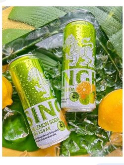 8850999021201 สิงห์เลม่อน โซดา รสบ๊วย 330 มล.