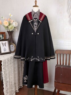 玄鸦天象哈利波特英伦学院风斗篷衬衫半身裙套装jk制服短披风秋冬 เสื้อคลุม