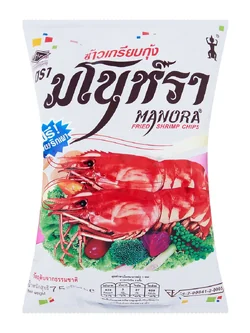 8850155011060 มโนห์รา ข้าวเกรียบกุ้งทอดกรอบ 75 ก.