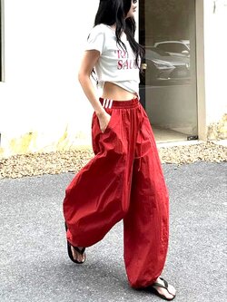 กางเกงวอร์ม street ขายาว ทรงกระบอก พร้อมส่งในไทย