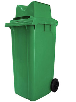 ถังขยะพลาสติก มีล้อเลื่อน ฝา2ช่องทิ้ง ขนาด 120 ลิตร