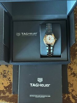 25.TAG Heuer Aquaracer ระบบ Quartz หน้าปัด 28 mm 18k Rose Gold Swiss Ladies Watch พร้อมกล่องแท้+คู่มือ ใบรับประกัน