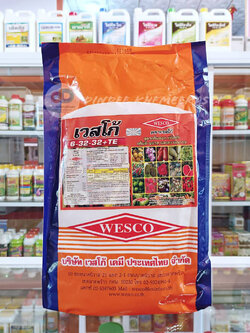 6-32-32+TE : สูตรเพิ่มความหวาน เข้าสี และเพิ่มคุณภาพผลผลิต สูตรเร่งดอก เร่งหัว เพิ่มสี-ขนาด และความหวานบรรจุ ถุงละ 5 กก