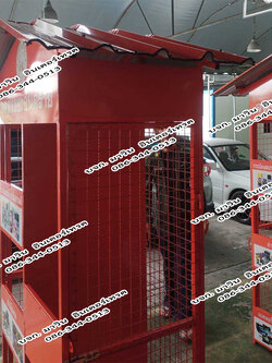 ตู้รวบรวมขยะอันตราย ตู้แยกขยะอันตรายชุมชน ตู้คัดแยกขยะอันตราย สีแดง สีส้ม