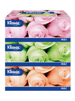 8850039711017 คลีเน็กซ์ กระดาษเช็ดหน้า ลายดอกไม้ บรรจุ 150 แผ่น