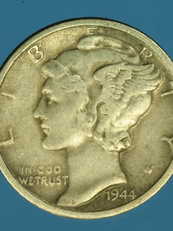 B2595 เหรียญกษาปณ์ประเทศสหรัฐอเมริกา ปี ค.ศ.1944 เนื้อเงิน 16