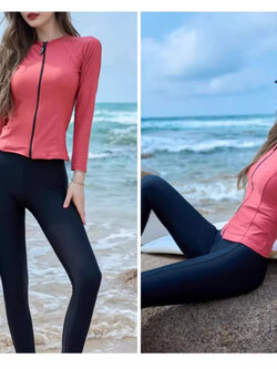 ชุดว่ายน้ำ เล่นเซิร์ฟ เสื้อแขนยาว+กางเกงขายาว SW85632 พร้อมส่งในไทย