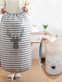 ถุงเก็บของ เก็บเสื้อผ้า เก็บผ้านวม ผ้าห่ม ไซส์จัมโบ้ รูปหน้าหมี ครีม-ขาว