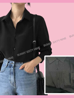 เชิ้ตดำ เสื้อเชิ๊ต รุ่นกระเป๋าหน้า รหัส TS904