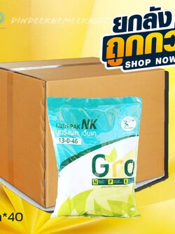 (ยกลัง40กิโล) นูริแพคเอ็นเค 13-0-46 โพแทสเซียมไนเตรท เร่งช่อดอกไม้ผล ขนาด1 กิโลกรัม