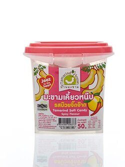 8854099006373 มะขามเคี้ยวหนึบ รสบ๊วยจี๊ดจ๊าด 50 กรัม