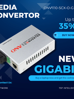 อุปกรณ์แปลงสัญญาณไฟเบอร์ออฟติก มีเดียคอนเวอร์เตอร์ ONV1110-SCX-O-GB