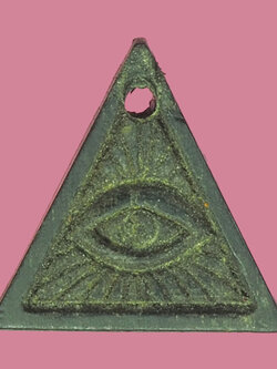 A5298 เครื่องราง ดวงตานำโชค สองหน้าไม่ทราบที่และปีสร้าง 3