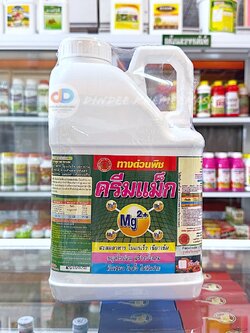ครีมแม็ก #ทางด่วนพืช สะสมอาหาร ใบแก่เร็ว เขียวเข้ม ต้นใบ เขียวตั้ง ไม่ล้มง่าย(Mg2+) ขนาด 5 ลิตร