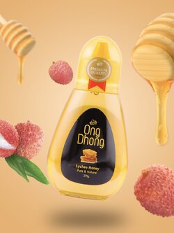 8859219700551 อองตอง น้ำผึ้งดอกลิ้นจี่ ขวดบีบ 275 กรัม