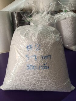 เม็ดโฟมกลมเบร์ 2 ขนาด 3-5 มม บรรจุ 500 กรัม/ถุง