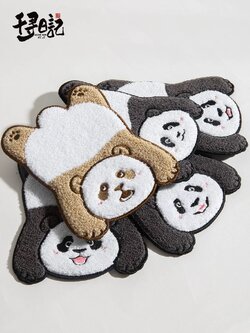 千寻日记熊猫 ที่รองแก้ว 花花七仔餐桌免洗隔热车载吸水防滑创意咖啡旅行杯垫