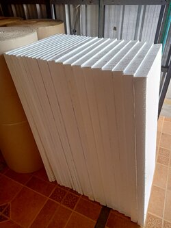EPS FOAM,โฟมไม่ลามไฟ,โฟมกันร้อนหลังคา ขนาด 60x120 cm หนา 2" บรรจุ 10 แผ่น/แพ็ค (ราคา125 บาท/แผ่น)