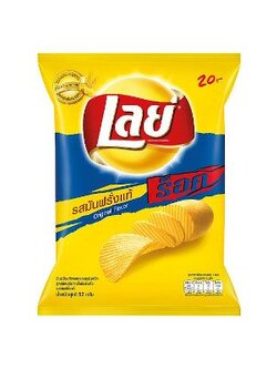 8850718819454 มันฝรั่งแผ่นอบกรอบ เลย์ ร็อค แผ่นหยัก รสมันฝรั่งแท้ 40 กรัม