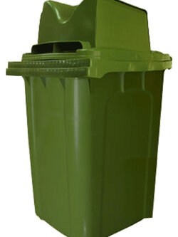 ถังขยะพลาสติก มีล้อเลื่อน ฝา2ช่องทิ้ง ขนาด 190 ลิตร