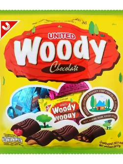 8852047413310 ยูไนเต็ด วู๊ดดี้ รสช็อกโกแลตสอดไส้รวมรส 292.5ก.