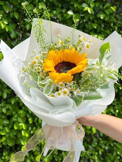 Mini Bouquet ช่อดอกทานตะวัน จำนวน 1 ดอก พร้อมตกแต่ง สามารถเปลี่ยนสีได้